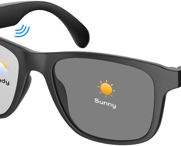 XO Smart Glasses XO‑E12 – Bluetooth Audio, Photochromic & Anti‑Blue Light – Black | 1‑Day UAE Delivery