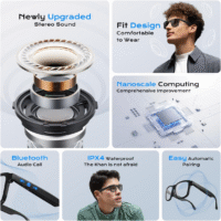 XO Smart Glasses XO‑E12 – Bluetooth Audio, Photochromic & Anti‑Blue Light – Black | 1‑Day UAE Delivery - Image 4