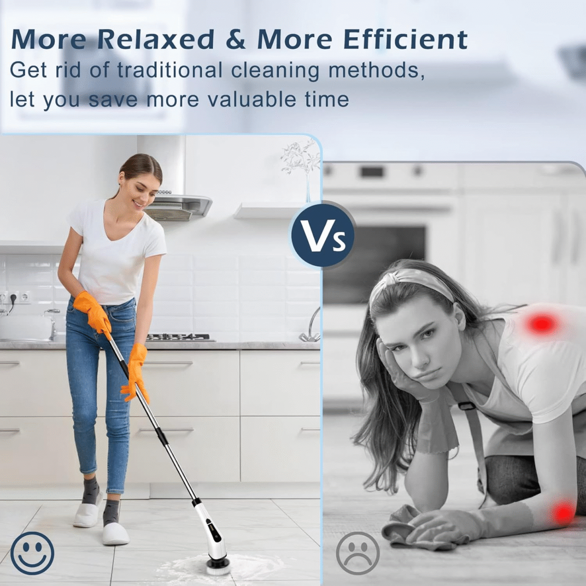 Bomves Cordless Electric Spin Scrubber – 8 Heads, 2 Speeds, 90-Min Runtime – Bathroom, Tile, Kitchen Cleaning Brush - Image 5