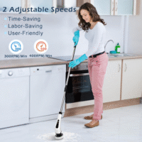 Bomves Cordless Electric Spin Scrubber – 8 Heads, 2 Speeds, 90-Min Runtime – Bathroom, Tile, Kitchen Cleaning Brush - Image 4